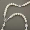 Komi 2023 New Hand-woven Cross Acrylic Necklace Rend Simulation Cross Pearl Necklace