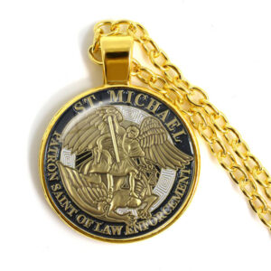 Komi Archangel Saint Michael Russian Orthodox Pendant Religious Jewelry Necklace