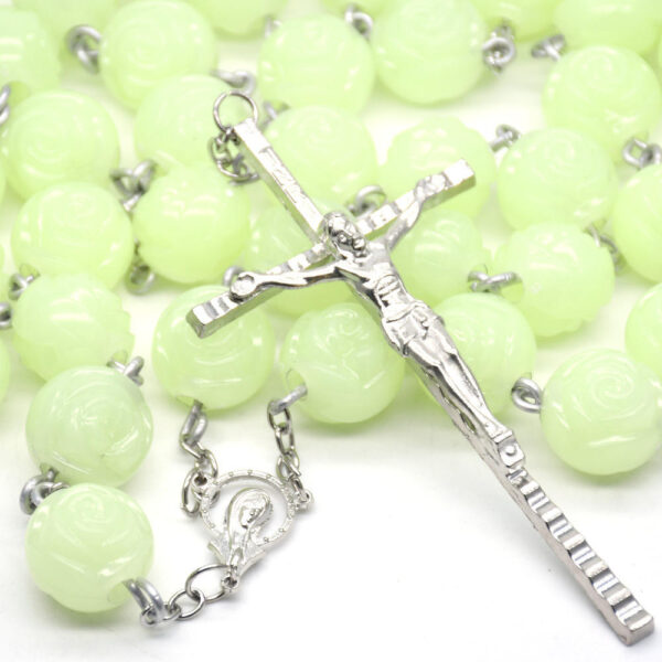20mm Luminous Night Glow Bead Necklace Hanging Wall Decoration Cross Wall Rosary