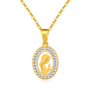 2024 New Fashion Ladies Stainless Steel Virgin Mary Pendant Necklace Women Jewelry Wholesale