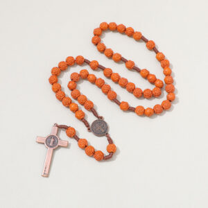 2024 Plastic Rosary Beads Cross Pendant Long Necklace Catholic Christ Religious Jesus Jewelry for Women Men Gift