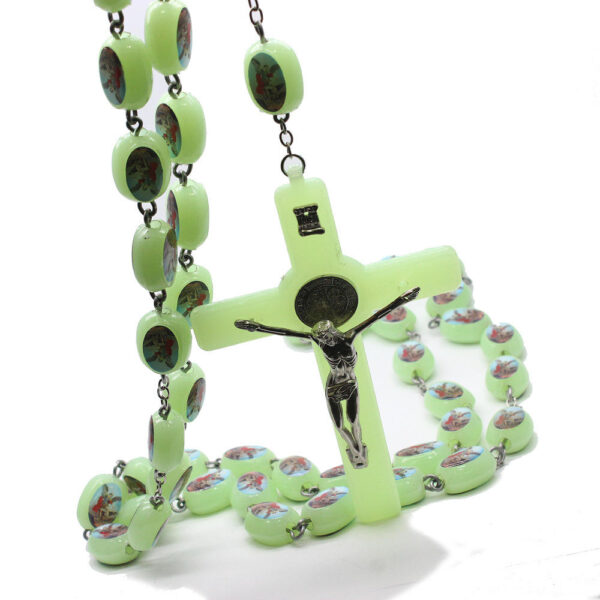 1.59* 2.4cm Large Luminous Plastic Beads Necklace Hanging Wall Decoration Cross Wall Rosary