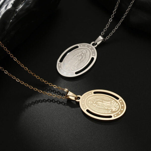 Komi 2023 New Hot Selling Stainless Steel Virgin Mary 18 k Gold Plated Pendant Necklace