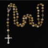 KOMI 8mm Plastic Crack Bead Necklace Rosary Cross Necklace Religious Bead Necklace