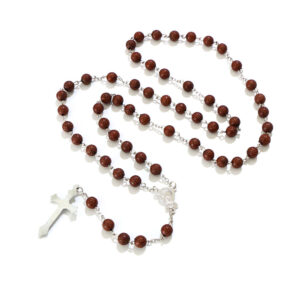 Komi Religious Rosary Necklace Beads 8mm Rosary Bead Cross Pendant Necklace Religious Jewelry Accessories Wholesale Necklaces /