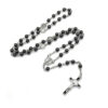 KOMI St. Benedict Black Gallstone Necklace Cross Ornament Rosary Necklace