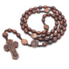 2024 New Wholesale Cheap Rosary Wooden Catholic Beads Religious Rosary with Cross Jesus Pendant Necklace