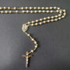Hot Sell Rosary Necklaces Religious Rosary Jesuss Cross Maria Medal Necklace Hollowing Out Metal 6mm Beaded Necklaces