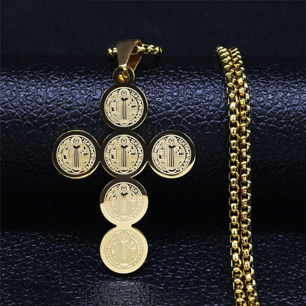 8f1c3d9ac85d7cd380772ae792ec7d96_H4983ac5475df40df893c594386d2eb13P_avif=close&webp=close KOMI Men's Hip Hop Personality Cross Necklace Pendant Gold Plated Stainless-steel Necklace Pendant