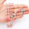 9189c981f3525aa1fb5527a5cf8ca292_H437d3c4e778f4ae1b50524b4d3109e14X_avif=close&webp=close Rosary Plastic Pearl 8mm Beads with Rose Flower Beads Our Lady of Lourdes Medals Jesus Cross Christ Maria Necklace for Pray