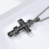 KOMI Cross Necklace for Men Vintage Silver Gold Stainless Steel Orthodox Cross Pendant Necklace for Men Boys Faith Prayer Gifts