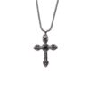 KOMI Men Women Vintage Religious Rhinestone Cross Pendant Necklace Fashion Punk Sweater Chain Silver Cross Necklace Prayer Gift