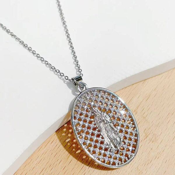 93078ae2fbf17bbc68895c53e6569247_H3b4a45cacfd045c1ba960be2f79c81c7l_avif=close&webp=close KOMI 18K Gold Plated CZ Oval Medal Virgin Mary Pendant Necklaces Women's Necklace Luxury Stainless Steel Chain Religious Jewelry
