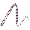 2023 Hot Sell Rosary 8*6mm Glass Cut Face Crystal Jesus Cross Christ Maria Stock Rosary Necklace
