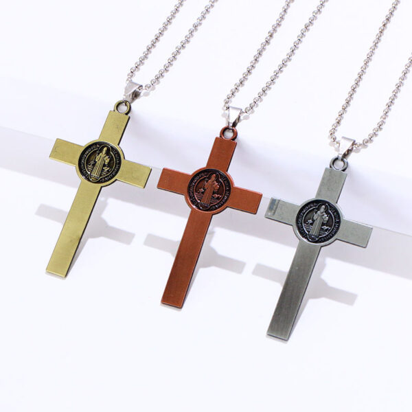 Hot Selling Zinc Alloy Crucifix Jesus Pendant Christian Week Prayer Jewelry Gifts Necklace for Man and Woman