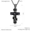 KOMI Cross Necklace for Men Vintage Silver Gold Stainless Steel Orthodox Cross Pendant Necklace for Men Boys Faith Prayer Gifts