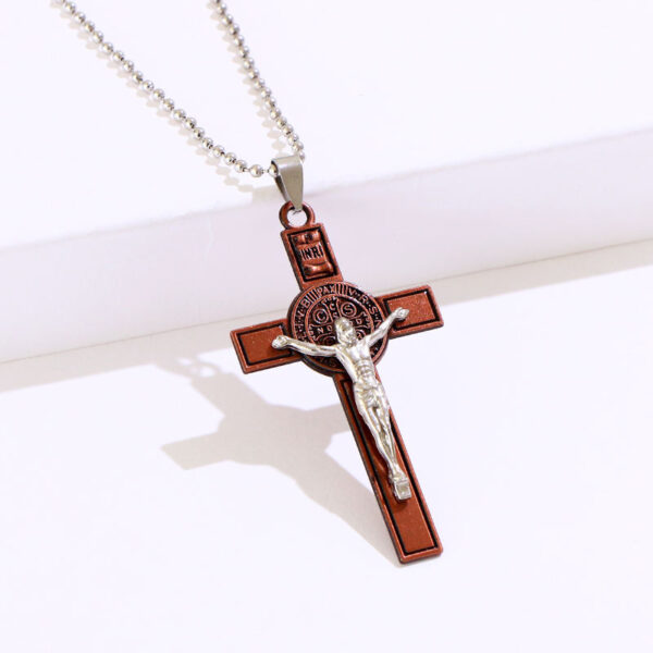 Hot Selling Zinc Alloy Crucifix Jesus Pendant Christian Week Prayer Jewelry Gifts Necklace for Man and Woman