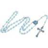 KOMI Imitation Pearls Rosary Beads Necklace for Women Lake Blue Royal Pink Pearl Beaded Necklace Enamel Cross Pendant Necklaces