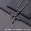 KOMI Men Women Vintage Religious Rhinestone Cross Pendant Necklace Fashion Punk Sweater Chain Silver Cross Necklace Prayer Gift