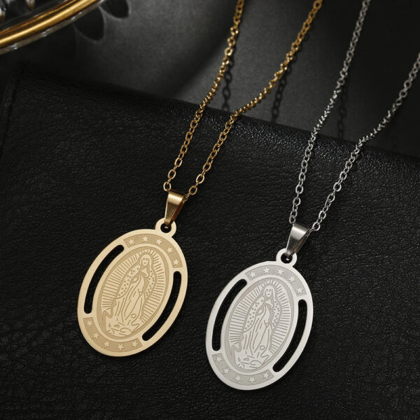 Komi 2023 New Hot Selling Stainless Steel Virgin Mary 18 k Gold Plated Pendant Necklace
