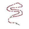 2024 New Religious Jesus Natural Multicolor Stone High Grade Cross Rosary Necklace Religious Jewelry Wholesale Wholesale