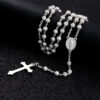 Hot Sell Rosary Necklaces Jesus Virgin Mary Catholic Religious Rosary Necklace for Pary