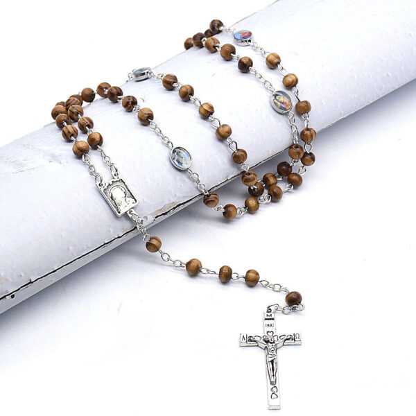 Wholesale Handmade Wooden Gifts Catholic Religious Rosary Jesus Cross Prayer Necklace
