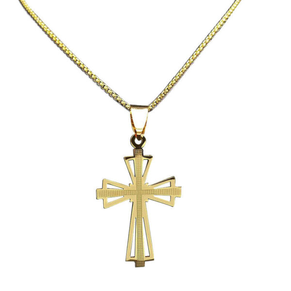 9c62d8037ffb52c4947e2a6eb0aa4fa2_Hc97585a8c3504d279f26fbc3fa0e0c7eE_avif=close&webp=close Komi 2023 New Cross Stainless Steel Necklace Men's Gold Religious Necklace