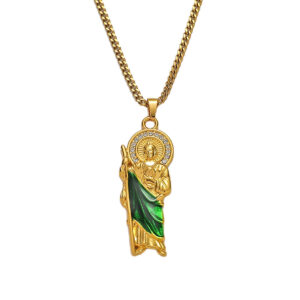 KOMI Personality Hip Hop Style Religion Saint Jude Idol Hip Hop Creative Saint Jude Pendant Necklace