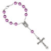 Komi Hot Selling Christian Glass Pearl Bracelet Cross Catholic Religious Jewelry Rosary Bracelet