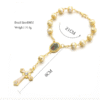 H02219143d83b4634b3a04e15d846d6b3Y Komi Wholesales Glass Pearl Bracelets Rosary for Girls Charm Cross Catholic Baptism Wedding Rosary Bracelet