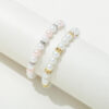 KOMI Christian Gifts Cross Bracelet for Women Dainty Crystal Pearl Beaded Bracelets Cross Angel Charms Cuff Bracelets for Women