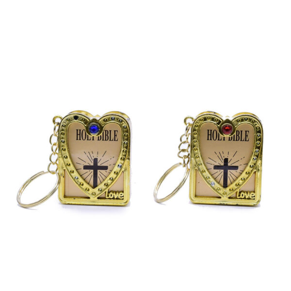 Creative Christian Catholicism Holy Gift Mini Bible Keychain Religious Pendant Jesus Cross Key Chain Keyring