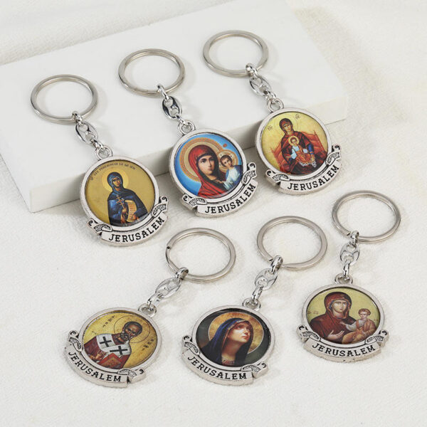 KOMI New Virgin Mary Jesus Religion Character Sticker Keychain Accessory