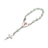 Komi 6mm Cat Eye Beads Rosary Cross Santiago Shell Pendant Curved Needle Prayer Bracelet