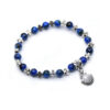 Hot Selling Blue Glass Shell Jesus Cross Crucifix Bracelet Jewelry Beaded Bracelet