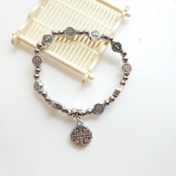 H05d948f4c8b84071bb9486b4de691e3dV Komi Wholesale Religious Christian Bracelet Alloy Prayer Beaded Adjustable Bracelet