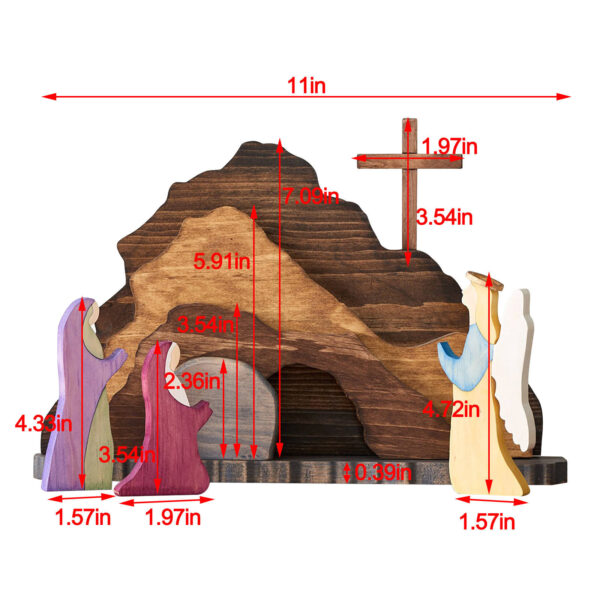 Komi Easter Wooden Nativity Scene Montessori Inspired Decorative Crafts Jesus Decoration