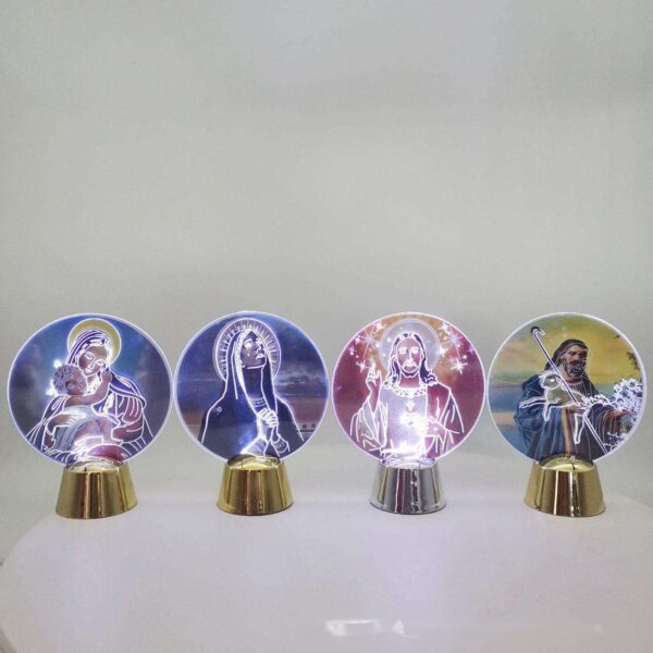 H05e5536d384f4c1dbd348eb2dd1fe455R New Religious Series Acrylic Creative Ornaments LED Lights Night Lights Luminous Ornaments Gifts Decorations Plastic Crafts