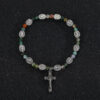 KOMI New Design Saint Benedict Alloy Cross Bracelet Black Gallstone Alloy Bracelet