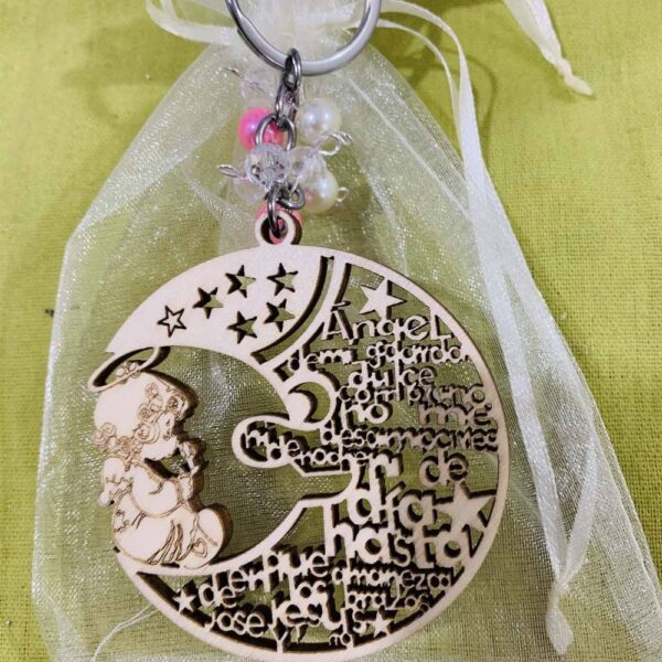 KOMI Hot Baptism Key Chain Wooden Brand Key Chain Baptism Religious Key Chain