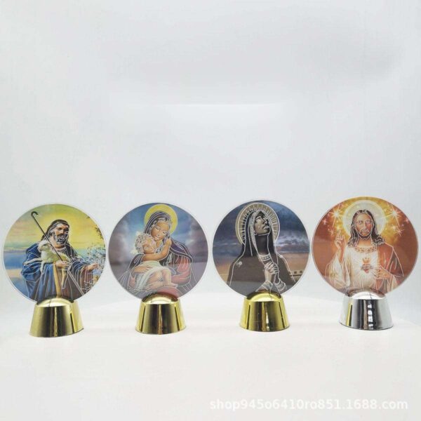 H092ed453aa2f42d68f30b7b951282e5bd New Religious Series Acrylic Creative Ornaments LED Lights Night Lights Luminous Ornaments Gifts Decorations Plastic Crafts