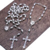 Komi 5*8mm Retro Metal Cross Beads Rosary Catholicism Gift Religious Prayer Beads Rosaries Bracelt