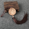 KOMI Silver St. Benedict Round Coin Medal with Tassel Fringes Car Hangings Pendant for Men Women in 3 Colors