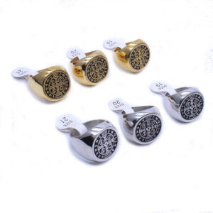 H0aa85432aa674f1aa45ecdc4869af7306 Komi Stainless Steel Religious Ring Jewelry Christian Saint Benedict Cross Men's Rings