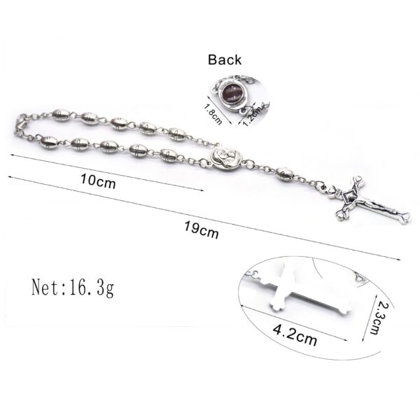 Komi 5*8mm Retro Metal Cross Beads Rosary Catholicism Gift Religious Prayer Beads Rosaries Bracelt