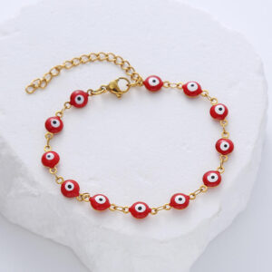 Komi Stainless Steel Round Gold Eye Bracelet Bracelet Accessory Drops Oil Eyes Bracelet
