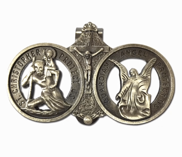 Religious Jesus Jewelry Metal Badge Sun Visor Clip Badge 3D Three-dimensional Zinc Alloy Antique Metal Chest Badge