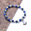 Hot Selling Blue Glass Shell Jesus Cross Crucifix Bracelet Jewelry Beaded Bracelet