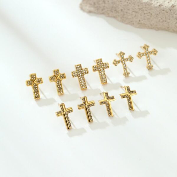 KOMI High-grade Exquisite Niche Design High-end Cross Stainless Steel Cross Earrings